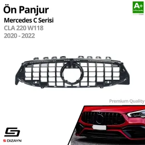 S-Dizayn Mercedes CLA W118 Ön Panjur Parlak Siyah Piano Black GTR Model 2020-2022 thumb 2