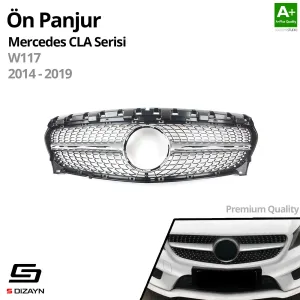 S-Dizayn Mercedes CLA180 W117 Ön Panjur Krom Diamond Model 2014-2019 - Görsel 2