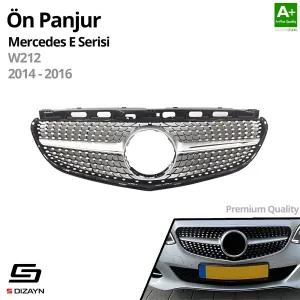 S-Dizayn Mercedes E-Class W212 Ön Panjur Krom Diamond Model 2014-2016 thumb 2