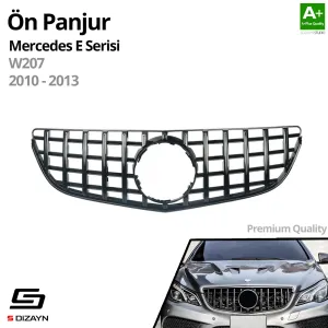 S-Dizayn Mercedes E-Class W207 Ön Panjur Parlak Siyah Piano Black GTR Model 2010-2013 thumb 2