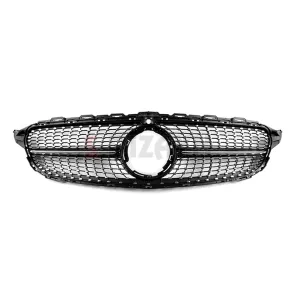 S-Dizayn Mercedes C-Class W205 Ön Panjur Parlak Siyah Piano Black Diamond Model 2019 Üzeri - Görsel 3