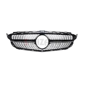 S-Dizayn Mercedes C-Class W205 Ön Panjur Parlak Siyah Piano Black Diamond Model 2015-2018 - Görsel 3