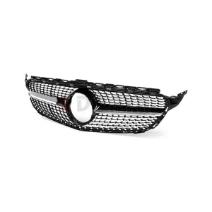 S-Dizayn Mercedes C-Class W205 Ön Panjur Parlak Siyah Piano Black Diamond Model 2015-2018 - Görsel 4
