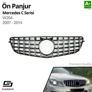 S-Dizayn Mercedes C-ClassW204 Ön Panjur Parlak Siyah Çerçeveli Krom AMG Model 2007-2014 - Görsel 2
