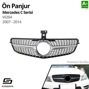 S-Dizayn Mercedes C-Class W204 Ön Panjur Krom Diamond Model 2007-2014 - Görsel 2