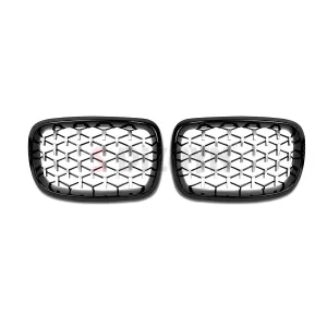 S-Dizayn Bmw X5 F15/F16 Ön Panjur Böbrek Parlak Siyah Çerçeveli Krom Diamond Model 2014-2016 thumb 3