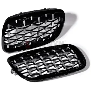 S-Dizayn Bmw X5 E70/E71/E72 Ön Panjur Böbrek Parlak Siyah Çerçeveli Krom Diamond Model 2007-2013 thumb 4