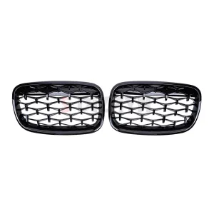 S-Dizayn Bmw X5 E70/E71/E72 Ön Panjur Böbrek Parlak Siyah Piano Black Diamond Model 2007-2013 - Görsel 3