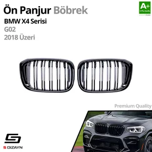 S-Dizayn Bmw X4 G02 Ön Panjur Böbrek Parlak Siyah Piano Black M X4 Model 2018 Üzeri thumb 2