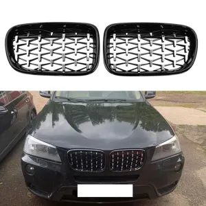 BMW X3 2010-2017 (F25) uyumlu X4 F25/F26 Ön Panjur Böbrek Parlak Siyah Çerçeveli Krom Diamond Model 2014-2017 modelleri Oto Aksesuar Shop'de. Kaliteli malzeme,