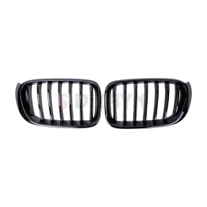 S-Dizayn Bmw X3 F25 Ön Panjur Böbrek Parlak Siyah Piano Black Düz Model 2011-2013 thumb 3