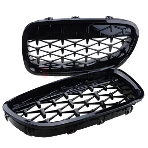 S-Dizayn Bmw 5 Serisi F10/F11/F18 Ön Panjur Böbrek Parlak Siyah Piano Black Diamond Model 2010-2016 thumb 5