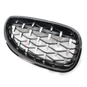 S-Dizayn Bmw 5 Serisi E60/E61 Ön Panjur Böbrek Parlak Siyah Çerçeveli Krom Diamond Model 2003-2009 thumb 4