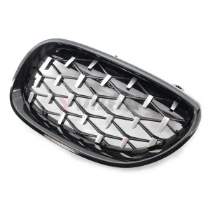 S-Dizayn Bmw 5 Serisi E60/E61 Ön Panjur Böbrek Parlak Siyah Çerçeveli Krom Diamond Model 2003-2009 thumb 5