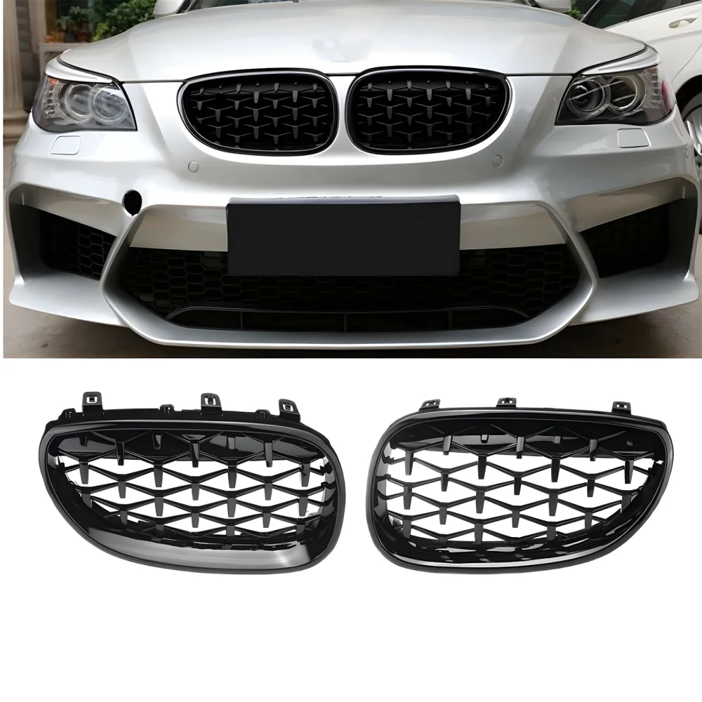S-Dizayn Bmw 5 Serisi E60/E61 Ön Panjur Böbrek Parlak Siyah Piano Black Diamond Model 2003-2009