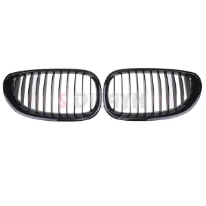 S-Dizayn Bmw 5 Serisi E60/E61 Ön Panjur Böbrek Parlak Siyah Piano Black Düz Model 2003-2009 - Görsel 3