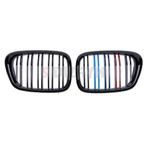 S-Dizayn Bmw 5 Serisi E39 Ön Panjur Böbrek Parlak Siyah Piano Black M Renkli M5 Model 1996-2003 thumb 3