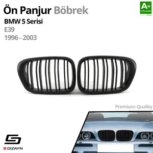 S-Dizayn Bmw 5 Serisi E39 Ön Panjur Böbrek Parlak Siyah Piano Black M5 Model 1996-2003 - Görsel 2