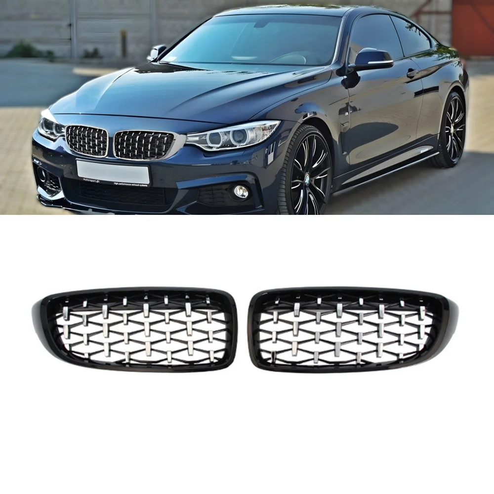 S-Dizayn Bmw 4 Serisi F32/F33/F36 Ön Panjur Böbrek Parlak Siyah Çerçeveli Krom Diamond Model 2012-2017