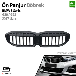 S-Dizayn Bmw 3 Serisi G20/G28 Ön Panjur Böbrek Parlak Siyah Piano Black Düz Model 2017 Üzeri thumb 2
