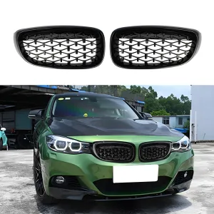 S-Dizayn Bmw 3 Serisi GT F34 GT Ön Panjur Böbrek Parlak Siyah Piano Black Diamond Model 2012-2017 thumb 1