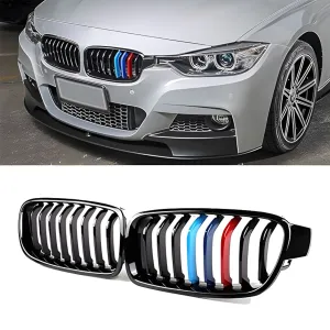 BMW 3 Serisi 2011-2019 (F30) uyumlu F30/F31/F35 Ön Panjur Böbrek Parlak Siyah Piano Black M Renkli 8'li Düz Model 2012-2017 modelleri Oto Aksesuar Shop'de.