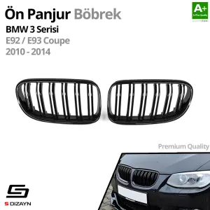 Drs Tuning Bmw 3 Serisi Coupe E92/E93 Coupe Ön Panjur Böbrek Parlak Siyah Piano Black M3 Model 2010-2014 - Görsel 2