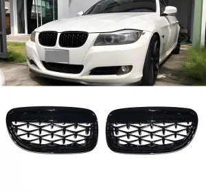 BMW 3 Serisi 2004-2013 (E90) uyumlu E90/E91 Ön Panjur Böbrek Parlak Siyah Piano Black Diamond Model 2009-2012 modelleri Oto Aksesuar Shop'de. Kaliteli malzeme,