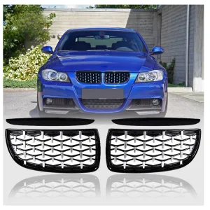 BMW 3 Serisi 2004-2013 (E90) uyumlu E90/E91 Ön Panjur Böbrek Parlak Siyah Çerçeveli Krom Diamond Model 2005-2008 modelleri Oto Aksesuar Shop'de. Kaliteli