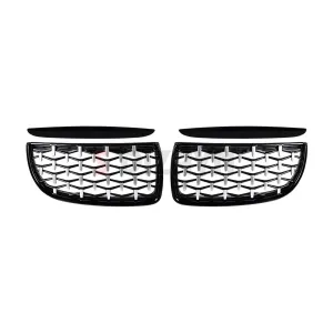 S-Dizayn Bmw 3 Serisi E90/E91 Ön Panjur Böbrek Parlak Siyah Çerçeveli Krom Diamond Model 2005-2008 - Görsel 3