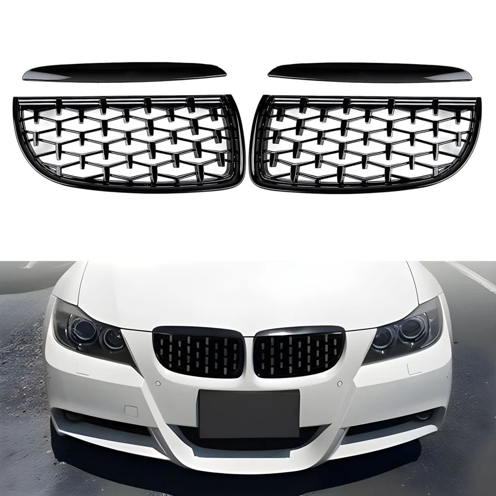 Drs Tuning Bmw 3 Serisi E90/E91 Ön Panjur Böbrek Parlak Siyah Piano Black Diamond Model 2005-2008