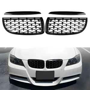 BMW 3 Serisi 2004-2013 (E90) uyumlu E90/E91 Ön Panjur Böbrek Parlak Siyah Piano Black Diamond Model 2005-2008 modelleri Oto Aksesuar Shop'de. Kaliteli malzeme,