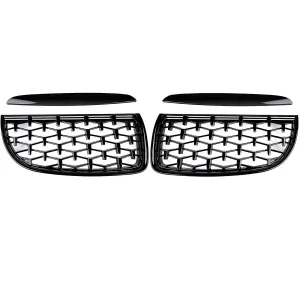 S-Dizayn Bmw 3 Serisi E90/E91 Ön Panjur Böbrek Parlak Siyah Piano Black Diamond Model 2005-2008 - Görsel 3