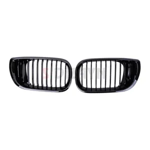 S-Dizayn Bmw 3 Serisi E46 Ön Panjur Böbrek Parlak Siyah Piano Black Düz Model 2002-2005 thumb 3