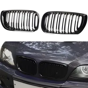 BMW 3 Serisi 1997-2006 (E46) uyumlu E46 Coupe Ön Panjur Böbrek Parlak Siyah Piano Black M3 Model 2002-2005 modelleri Oto Aksesuar Shop'de. Kaliteli malzeme,