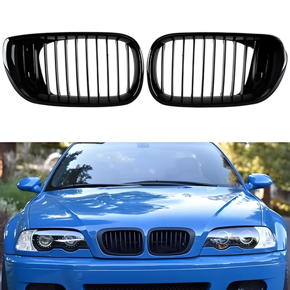 Drs Tuning Bmw 3 Serisi E46 Ön Panjur Böbrek Parlak Siyah Piano Black Düz Model 1999-2001