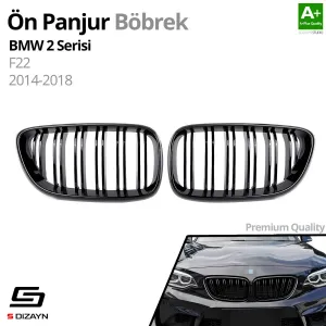 S-Dizayn Bmw 2 Serisi F22 Ön Panjur Böbrek Parlak Siyah Piano Black M2 Model 2014-2017 thumb 2