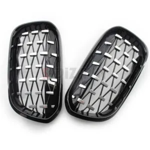 S-Dizayn Bmw 1 Serisi F20/F21 Ön Panjur Böbrek Parlak Siyah Çerçeveli Krom Diamond Model 2015-2019 thumb 4