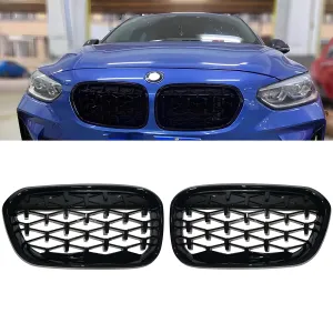 S-Dizayn Bmw 1 Serisi F20/F21 Ön Panjur Böbrek Parlak Siyah Piano Black Diamond Model 2015-2019 thumb 1