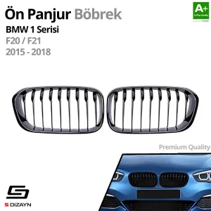 S-Dizayn Bmw 1 Serisi F20/F21 Ön Panjur Böbrek Parlak Siyah Piano Black Düz Model 2015-2019 thumb 2