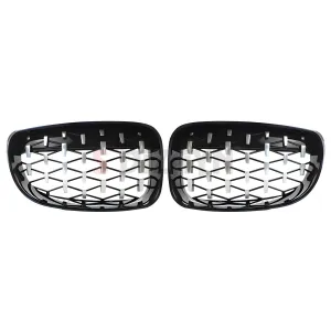 S-Dizayn Bmw 1 Serisi E81/E87 Ön Panjur Böbrek Parlak Siyah Çerçeveli Krom Diamond Model 2008-2012 - Görsel 3