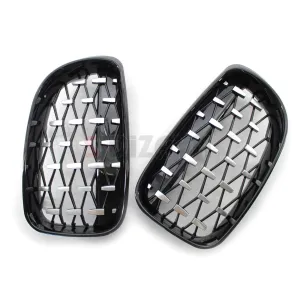 S-Dizayn Bmw 1 Serisi E81/E87 Ön Panjur Böbrek Parlak Siyah Çerçeveli Krom Diamond Model 2008-2012 - Görsel 4