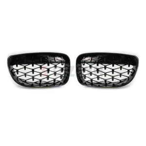 S-Dizayn Bmw 1 Serisi E81/E87 Ön Panjur Böbrek Parlak Siyah Piano Black Diamond Model 2008-2012 - Görsel 3