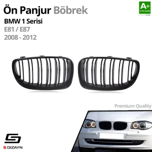S-Dizayn Bmw 1 Serisi E81/E87 Ön Panjur Böbrek Mat Siyah M1 Model 2008-2012 - Görsel 2