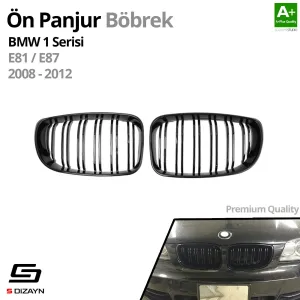 S-Dizayn Bmw 1 Serisi E81/E87 Ön Panjur Böbrek Parlak Siyah Piano Black M1 Model 2008-2012 - Görsel 2