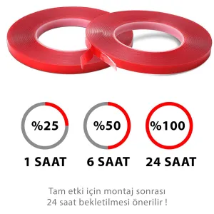 S-Dizayn Çift Taraflı Bant 20mm x 5 Metre Şeffaf Silikon VHB Bant 30'lu Koli A+Kalite thumb 4