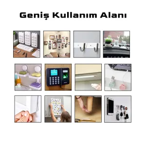 S-Dizayn Çift Taraflı Bant 10mm x 33 Metre Şeffaf Silikon VHB Bant A+Kalite thumb 5