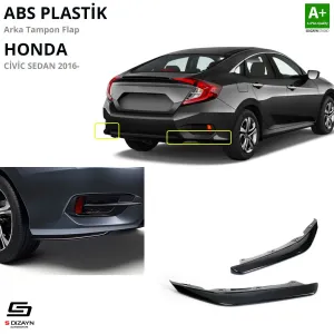 Honda Civic 2015-2021 (FC5) uyumlu FC5 ABS Plastik Arka Tampon Flap Parlak Siyah 2016-2021 A+Kalite modelleri Oto Aksesuar Shop'de. Kaliteli malzeme, hızlı