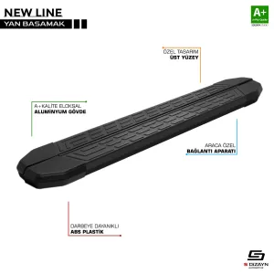 NewLine Siyah Yan Basamak Profil 173 Cm