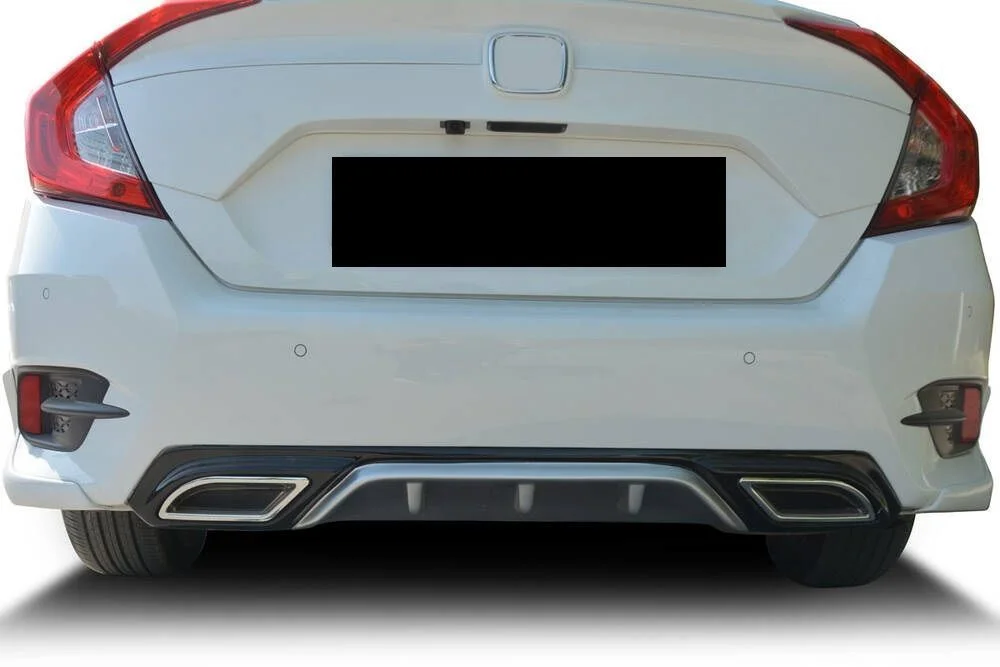 Honda Civic Uyumlu Fc5 Arka Difüzör Çift Renk 2016-2021 Arası Parça